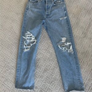Agolde 90s Distressed Blue Denim Jeans